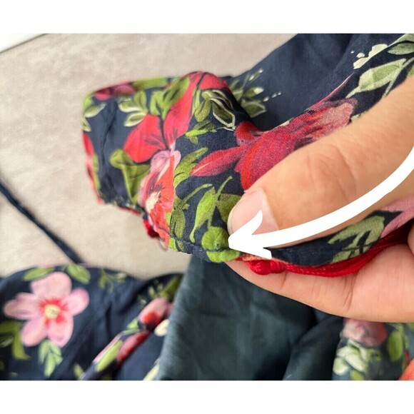 Johnny Was Size M Silk Tassel Wide Flared Sleeve Floral Mococo Boho Shrug Poncho - Picture 17 of 17